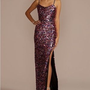 Pink sequin formal dress